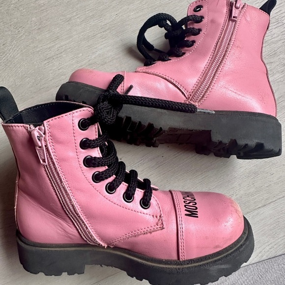 Moschino Pink Teddy Bear Boots Italy Sz 30/13 kids girls - Picture 7 of 8